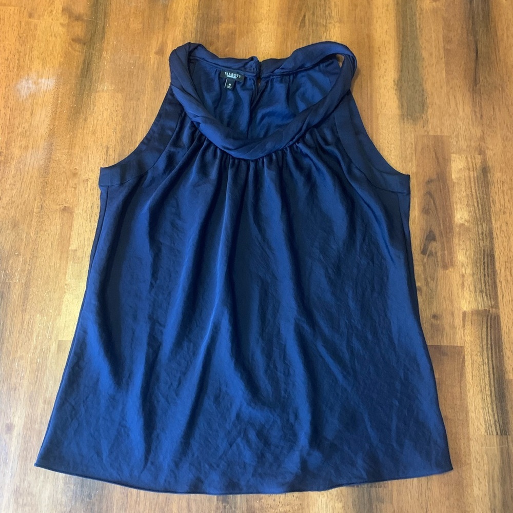 Talbots Navy Sleeveless Blouse